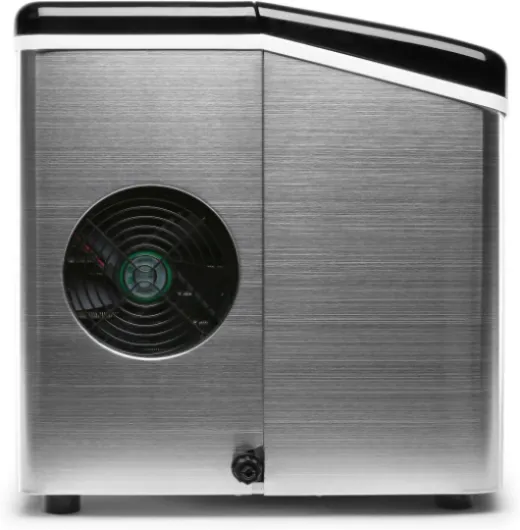 Machine à glacons 150W, réservoir 3,3L pour jusqu'à 13kg de glacons/jour (certifiée TÜV-GS, châssis en acier, silencieuse) - Noir