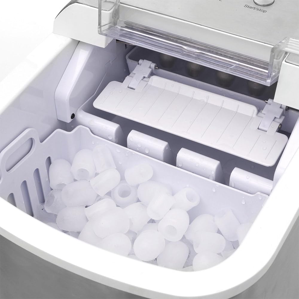 IceChef Pro Machine à glaçons design pour une préparation rapide de glaçons en 44360 min, produit environ 500 g de glaçons par heure, boîtier en acier inoxydable de haute qualité, pelle à glace