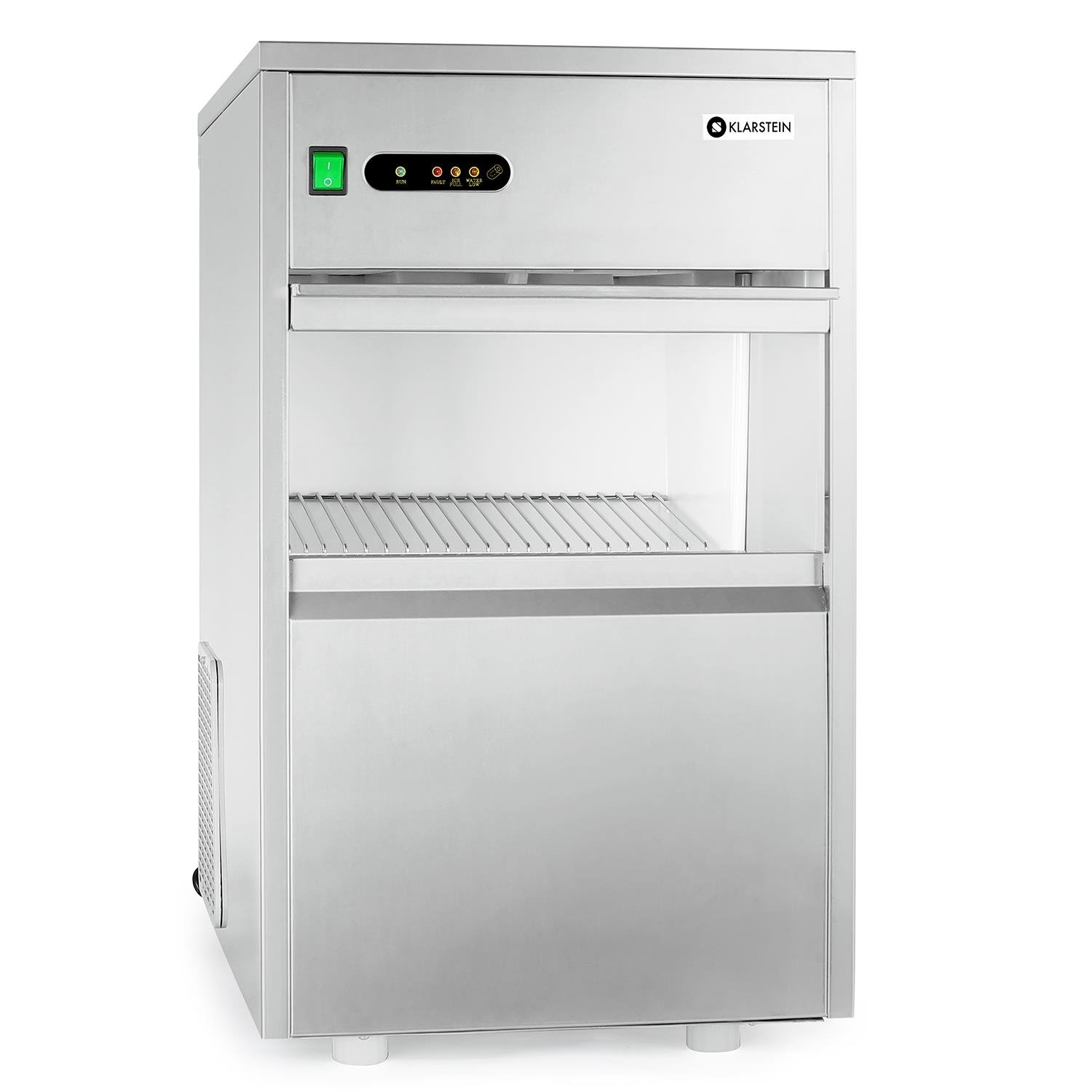 Machine à Glaçons - Machine à Glaçons Pro pour Transparents, Usage Domestique & Professionnel, Silencieuse avec Bac à 160 W, 26 kg/Jour, Argent 25 kg/24 h Argent