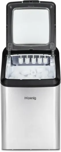 H.Koenig Machine à Glaçons Professionnelle 15kg en 24h KBP40, 2 Tailles de glaçons, Automatique, Branchement Possible, Silencieuse, 2,8L, Cube de Glace Rapide Prêt en 6min