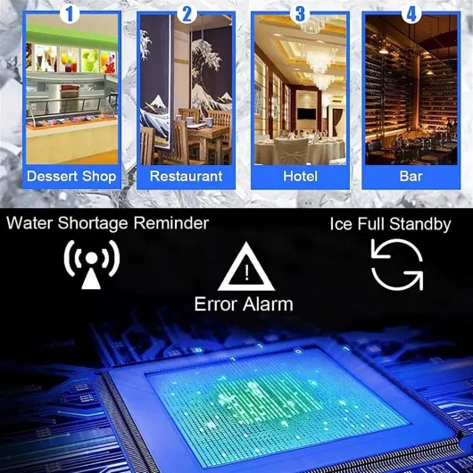 Machine à glaçons commerciale, machine à glaçons intégrée en acier inoxydable, 55 kg/24h, capacité de stockage de 15 kg