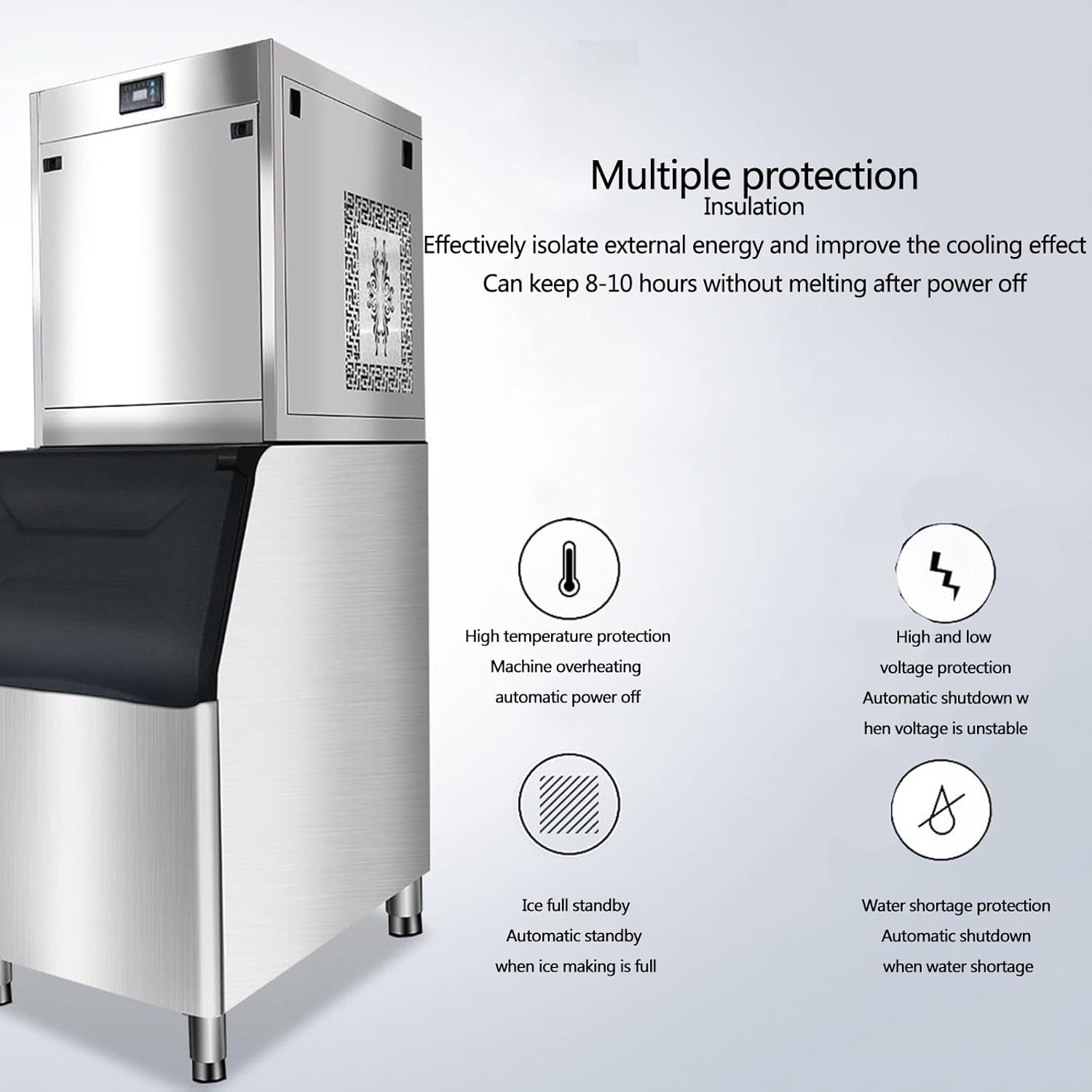 Machine à glaçons commerciale, machine à glaçons haute puissance pour restaurants, magasins de fruits de mer, cantines et grands supermarchés XH1000P