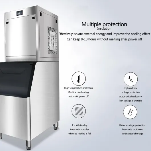 Machine à glaçons commerciale, machine à glaçons haute puissance pour restaurants, magasins de fruits de mer, cantines et grands supermarchés XH1000P