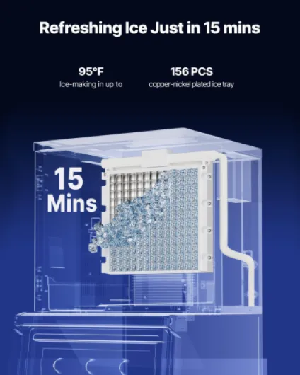 Machine à Glaçons Commerciale Tête Seule, Fabrique de Glaçons 163 kg par Jour, pour Bar Restaurant Débit de Boissons, Bac à Cubes 156 Pièces, Autonettoyage et Épaisseur Réglable, Tête Uniquement