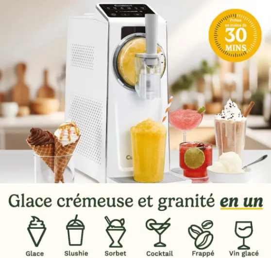 Cuisinart Frost Fusion – Boissons glacées et glaces onctueuses en un seul appareil - 6 programmes (slushies, cocktails, frappés, vin glacé, sorbets, glaces italiennes) - Sans glaçons, prêt en 25 min - Prise EU