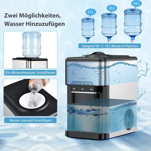 FANTASK Sorbetière 3 en 1, réservoir d'eau de 3 l, avec glaçons en 10 Min, Eau Chaude/Froide, Machine à glaçons 19 kg/Jour, pour Le Bureau et la Maison