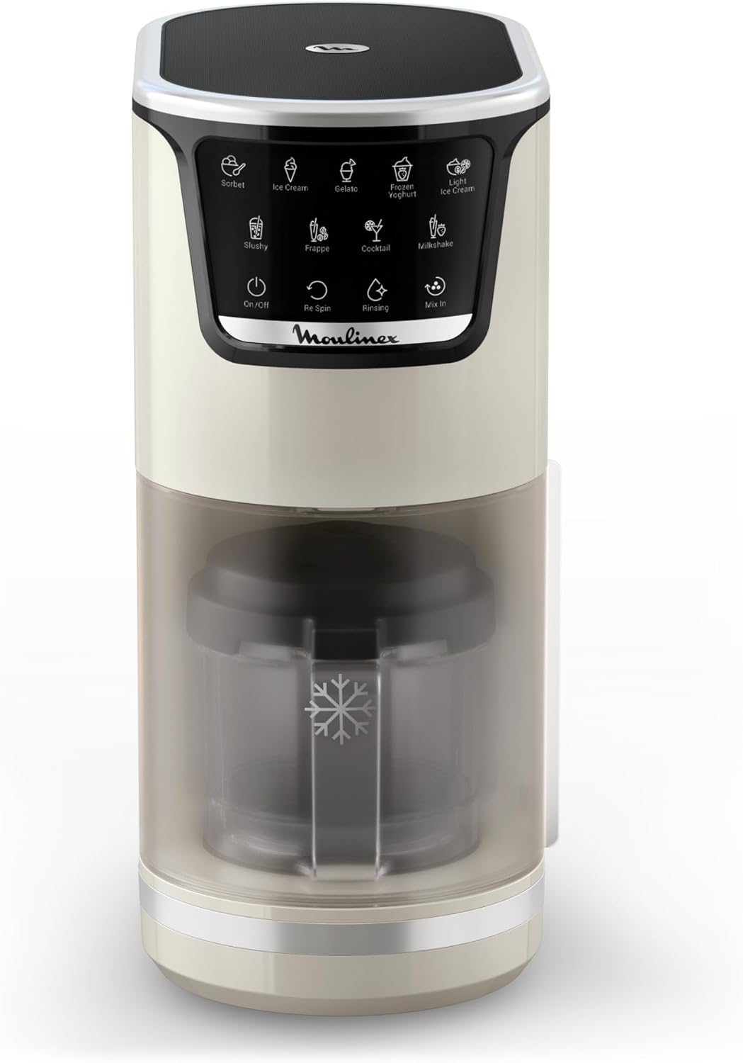 Dolci, Machine à glaces, 10 programmes, Nettoyage automatique, 3 bols, 1,4 L, MJ604AF0 Ivoire - 3 bols et cuillère à glace