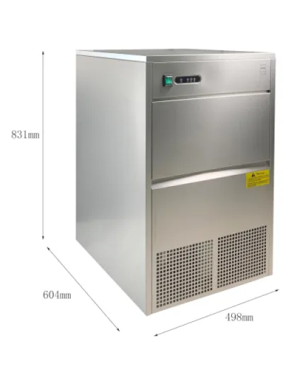 Machine à glaçons GIM1050B, acier inoxydable, 60.4 x 49.8 x 83.1 cm, 260 W, 50 kg / 24 h, forme : cône creux, argent 50 kg/jour