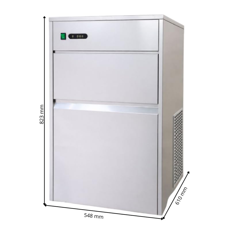 Machine à Glaçons Creux Professionnelle 80 kg/24h – Réserve 13 kg – Inox – R290 – Commande Digitale