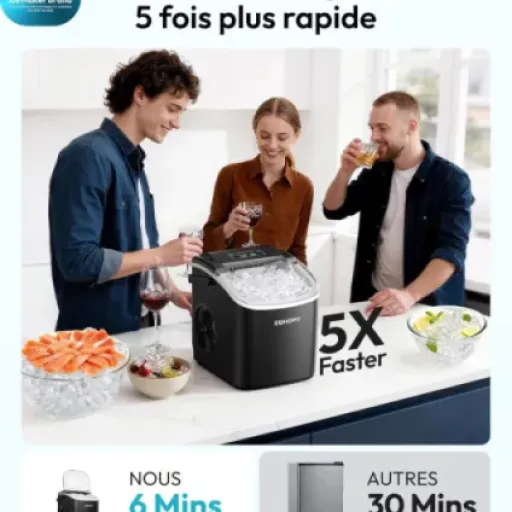 Test EUHOMY Machine à Glaçons 12 kg/jour : petite, rapide et sans prise de tête pour l’apéro