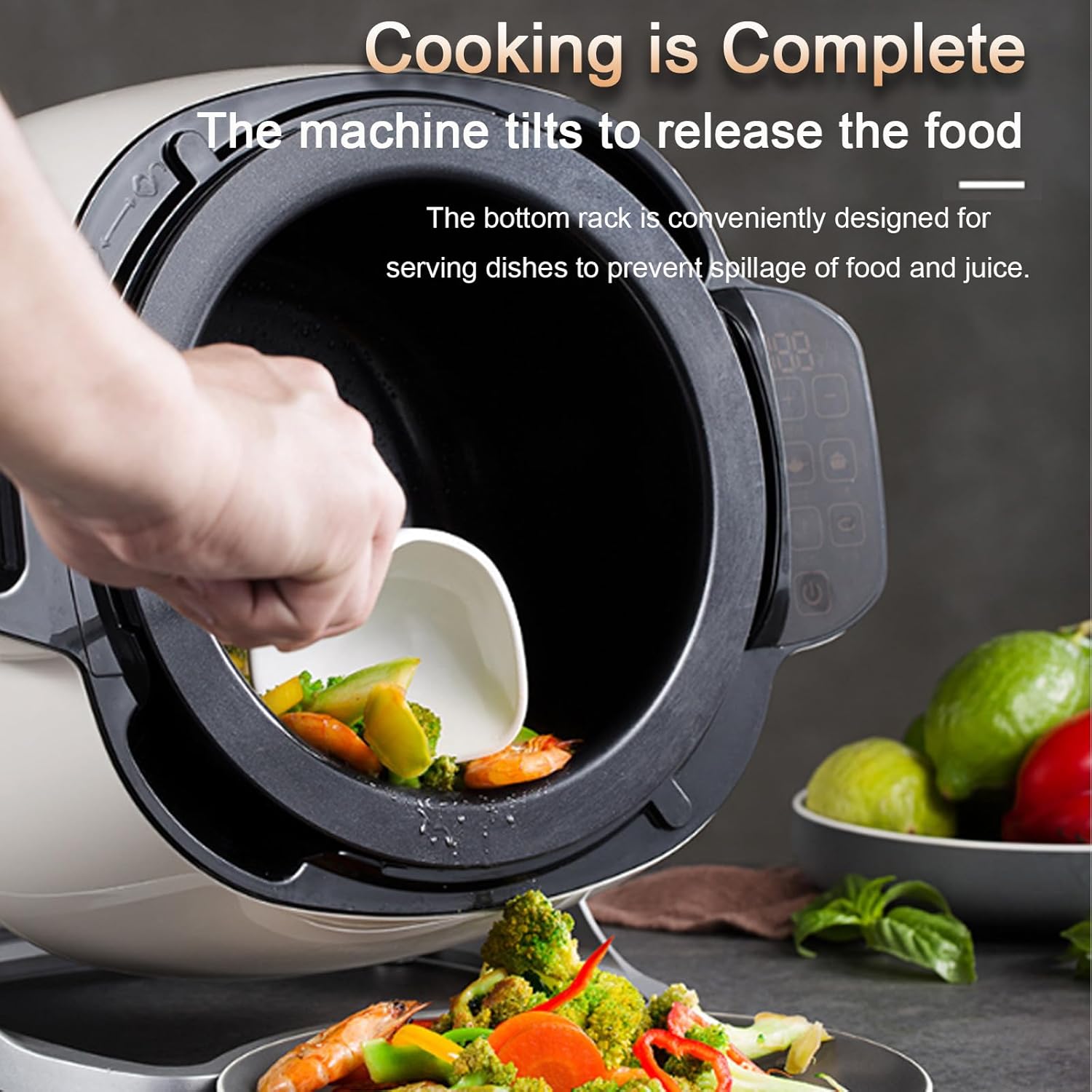 Robot de cuisine professionnel avec chauffage 3D et rotation à 360°, capacité de 6 L, puissance de 2000 W, démarrage en un clic, 3 engrenages de puissance de feu pour la maison et le restaurant