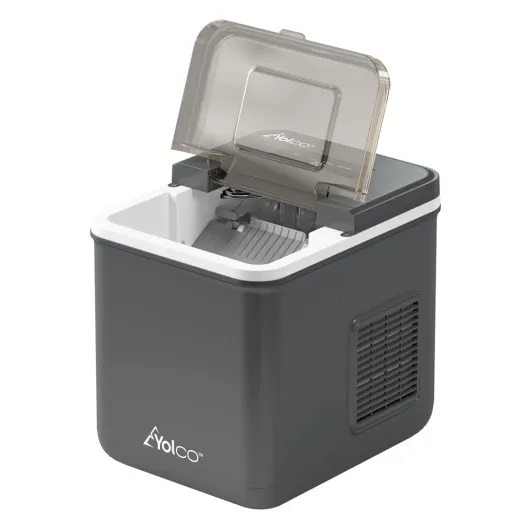 Yolco ICM1 Space Grey Machine à glaçons design compact, 10 kg en 24 heures, machine à glaçons 12-24 V pour camping-car