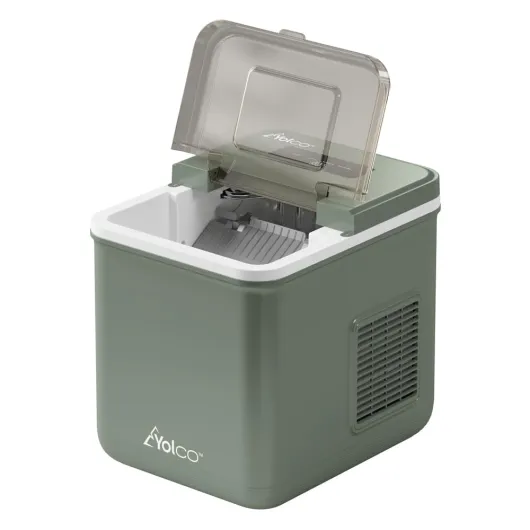 Yolco ICM1 Pistachio Machine à glaçons compacte, 10 kg en 24 heures, machine à glaçons 12-24 V pour camping-car