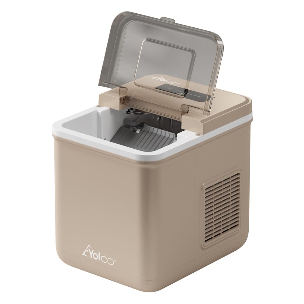 Yolco ICM1 Machine à glaçons à sable, design compact, 10 kg en 24 heures, machine à glaçons 12-24 V pour camping-car