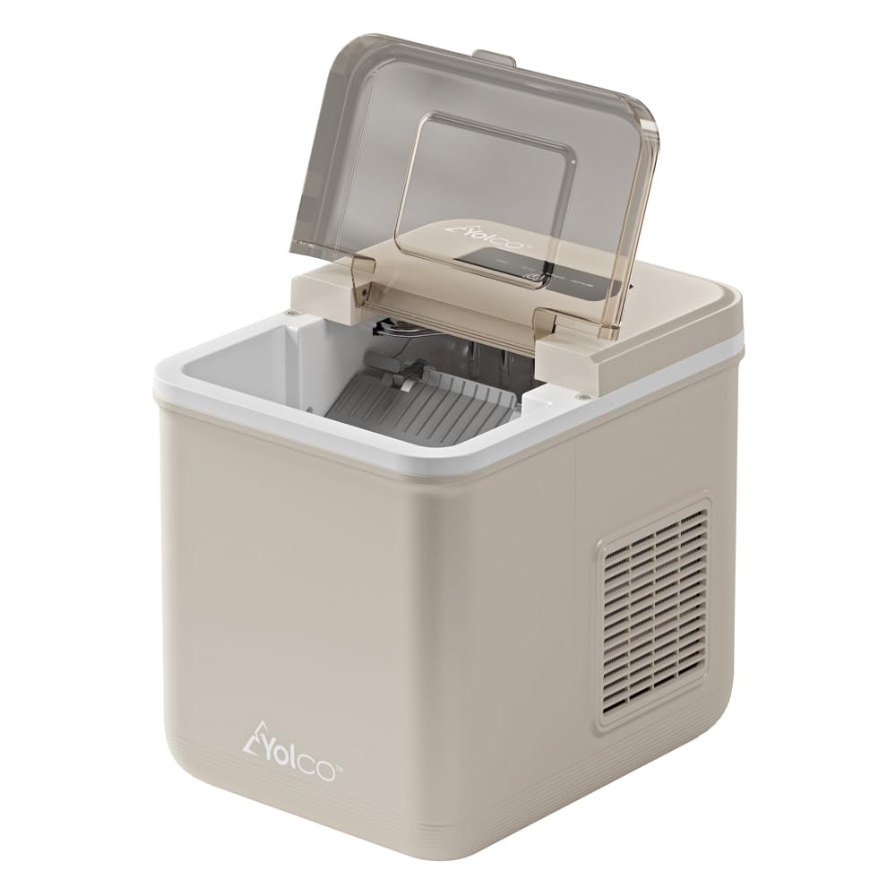 Yolco ICM1 Cream Machine à glaçons, design compact, 10 kg en 24 heures, machine à glaçons 12-24 V pour camping-car