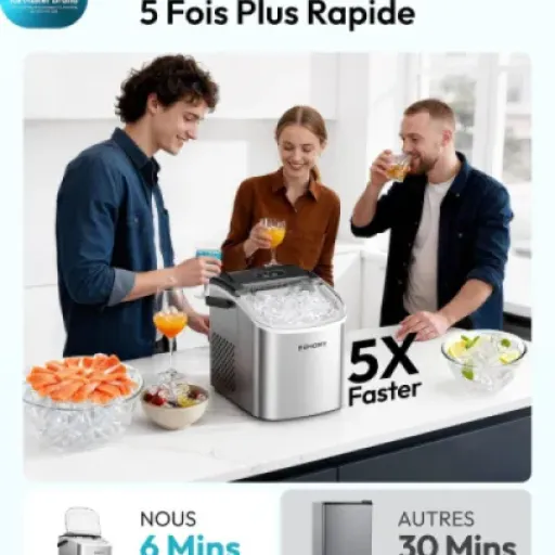 Test EUHOMY Machine à Glaçons 12 kg/jour : petite, rapide, mais pas si silencieuse que ça