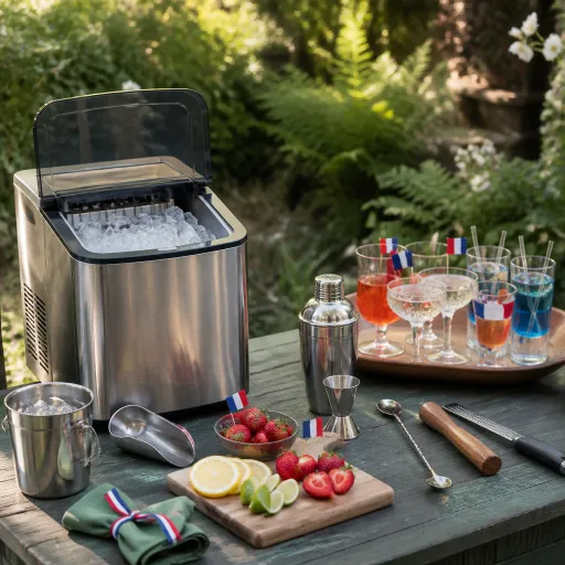 14 Juillet au jardin : monter un bar tricolore avec machine portable et cocktails