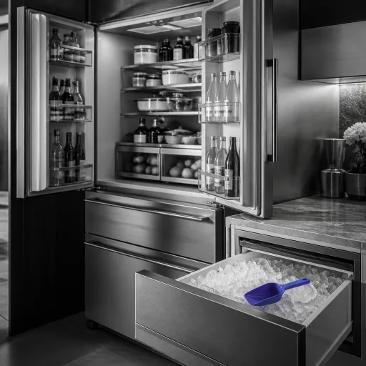 Réfrigérateur multi portes et machine à glaçons encastrable : le duo haut de gamme pour une cuisine maîtrisée